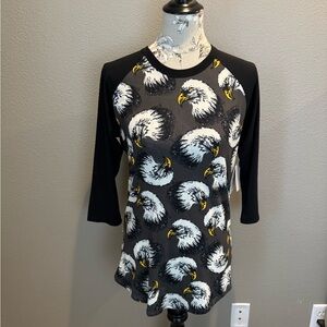 LuLaRoe Randy Eagle Print Black and Gray